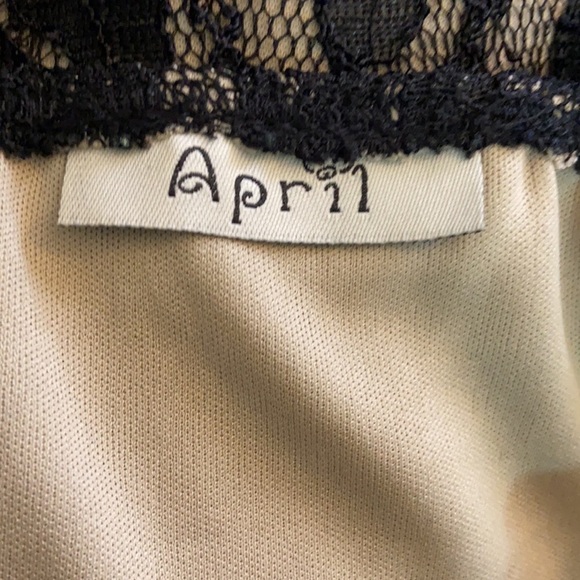 Vintage April Black Lace Stretch Dress - Picture 3 of 3